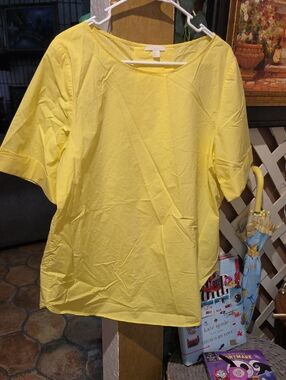 COS Bright Yellow Short-Sleeve Scoop Neck Tee